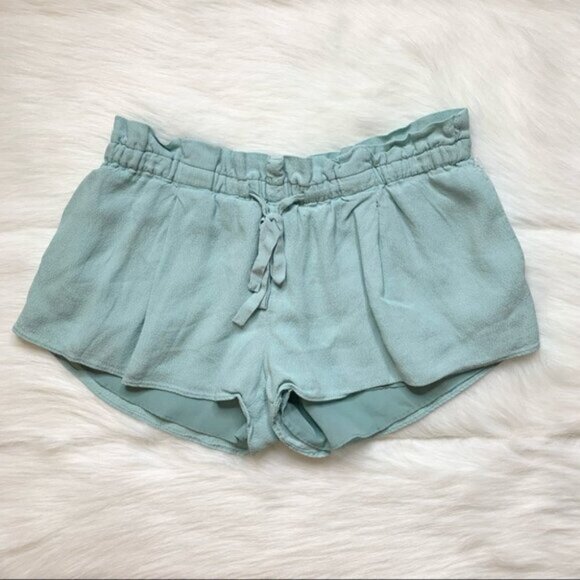 Aritzia Wilfred Montrouge Shorts Crepe Paperbag Waist Turquoise blue Size XS - Picture 2 of 16